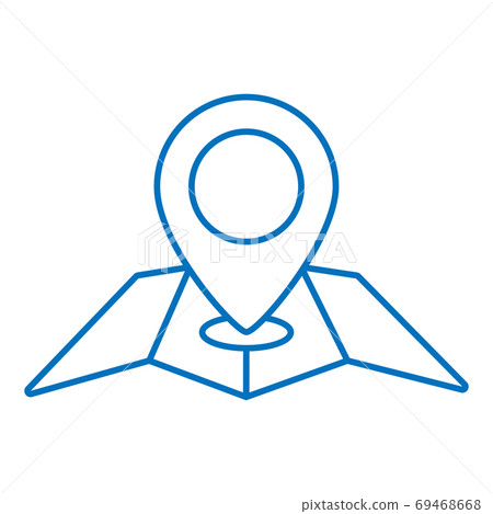 Pin Pointer World Map Location Symbol  Travel Line Style Icon 69468668