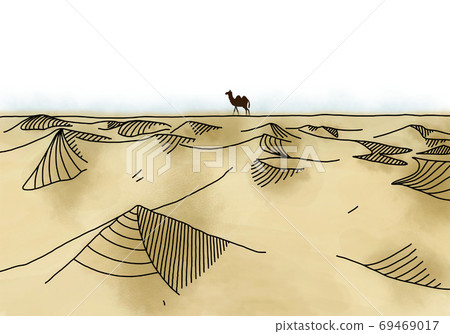 在沙漠中漫步。 Futaco Brakda步行。 [沒有背景] 69469017