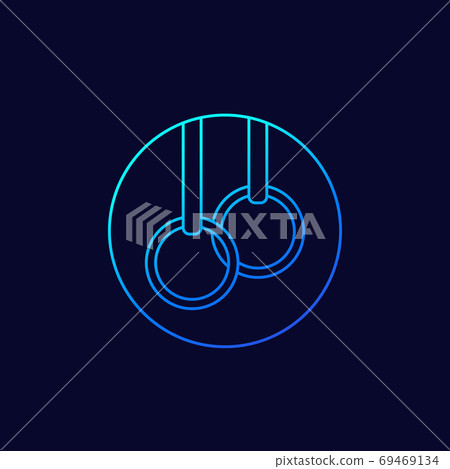 Gymnastics rings, vector linear icon 69469134