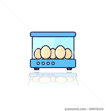 incubator with the eggs, vector outlined icon 69470220
