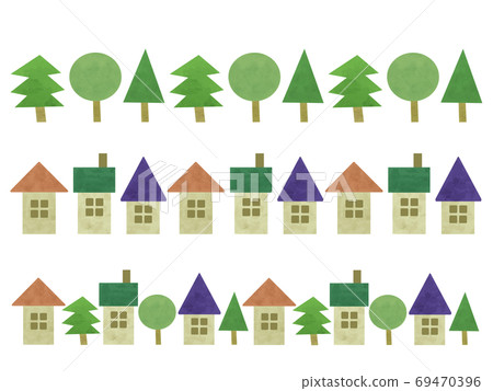 Residential area surrounded by trees 69470396