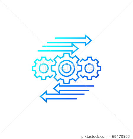 automation and optimization process, line icon automation and optimization process, line icon 69470593