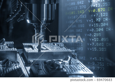 Abstract scene of CNC milling machine . Abstract scene of CNC milling machine . 69470683