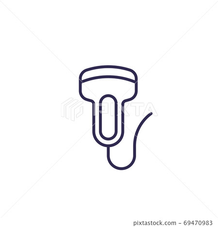 ultrasound icon on white, line ultrasound icon on white, line 69470983