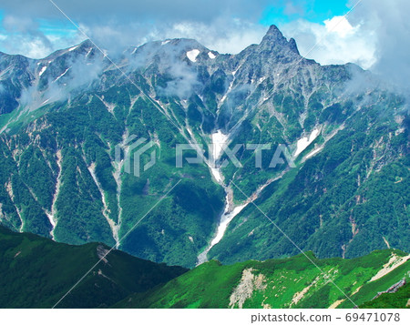 Yarigatake山的看法從山的。 69471078