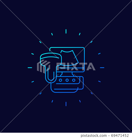 ultrasound machine icon, linear vector ultrasound machine icon, linear vector 69471452