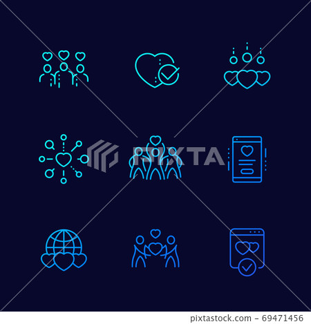 charity, donations vector linear icons charity, donations vector linear icons 69471456