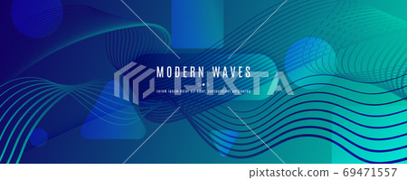 Blue Dynamic Wave. Flow 3d Design. Vivid Gradient - Stock Illustration ...