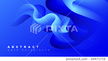 Abstract 3d Background. Blue Wave Wallpaper. - Stock Illustration ...