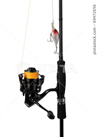 Spinning rod, reel and fishing baits Spinning rod, reel and fishing baits 69472656