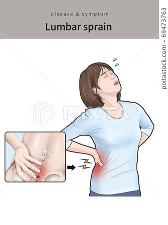 Symptoms of a lumbar sprain - Stock Illustration [69473763] - PIXTA