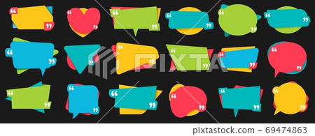 Quotes frames vector text banner template for comment illustration 69474863