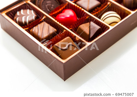 Brown Box of Chocolate with Assorted Chocolates Brown Box of Chocolate with Assorted Chocolates 69475007