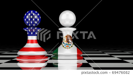 Mexico and the United States confrontation and relations concept 69476082