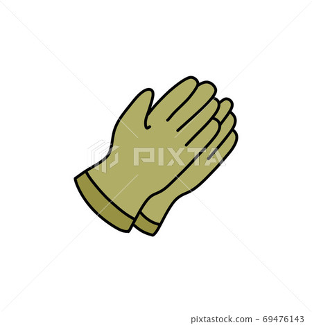 safety gloves doodle icon, vector color 69476143