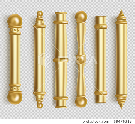 Baroque gold door handles for room interior Baroque gold door handles for room interior 69476312