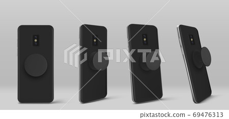 White mobile phone with black screen White mobile phone with black screen 69476313