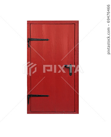 Small Red wooden door isolated on white Small Red wooden door isolated on white 69476466