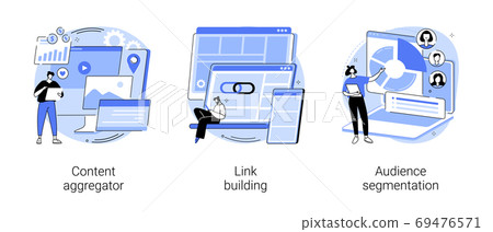 Content marketing abstract concept vector illustrations. Content marketing abstract concept vector illustrations. 69476571