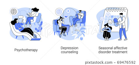 Mental health abstract concept vector illustrations. 69476592