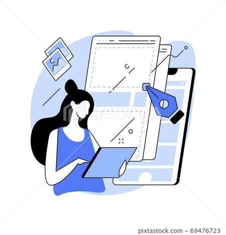 UI and UX design abstract concept vector illustration. UI and UX design abstract concept vector illustration. 69476723