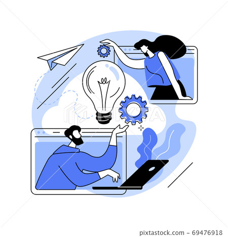Cloud collaboration abstract concept vector illustration. Cloud collaboration abstract concept vector illustration. 69476918