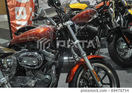 KUALA LUMPUR, MALAYSIA -JULY 29, 2017: Superbike engine or motorcycle with high horse power engine. Huge engine give high capasity power to the motorcycle.   69478754