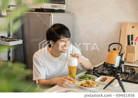 Remote drinking new lifestyle Remote drinking new lifestyle 69481956