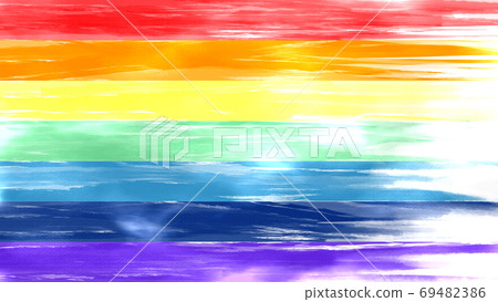 七色背景水平流向右（彩虹寬） 69482386