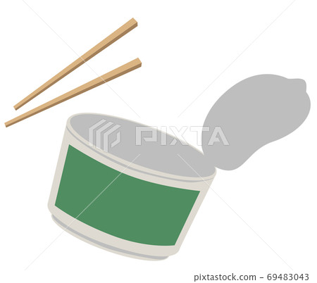 Empty cup noodle container and disposable chopsticks Empty cup noodle container and disposable chopsticks 69483043