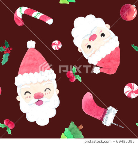 Pattern of cute christmas cartoon seamless background. Pattern of cute christmas cartoon seamless background. 69483393