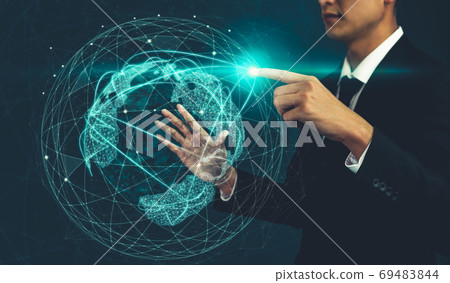 The modern creative communication and internet network connect in smart city 69483844