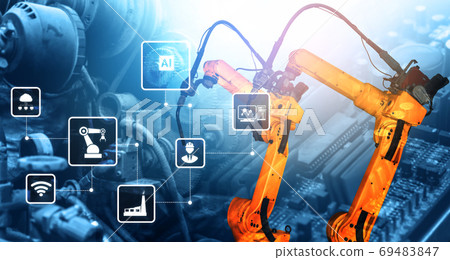 Smart industry robot arms for digital factory production technology 69483847
