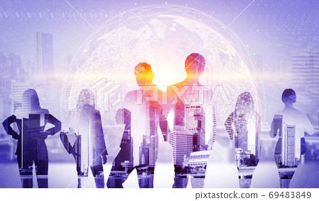 Creative image of many business people conference group meeting 69483849