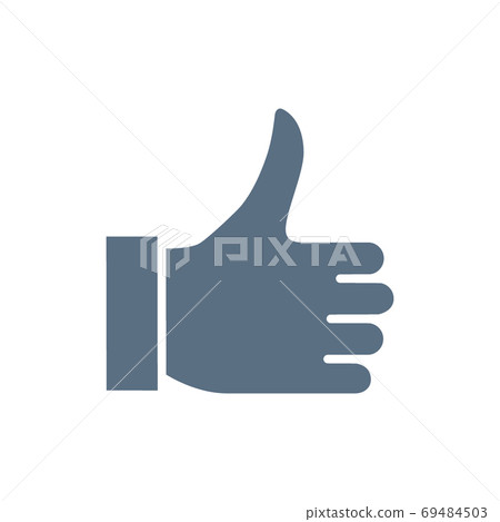 Like, thumb up colored icon. Approve gesture, best symbol 69484503