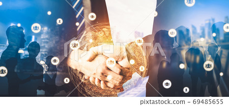 Creative image of many business people conference group meeting 69485655