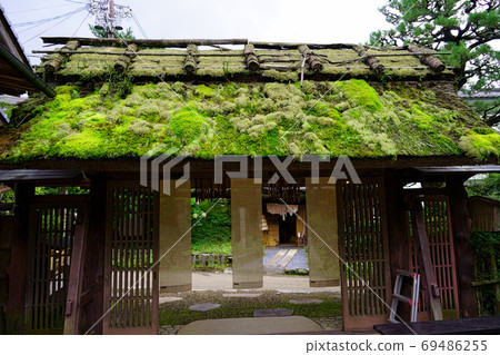 Noren and mossy roof / old folk house image 4 69486255