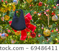 Christmas background with black mask. 69486411