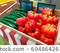 Artificial cucumbers and tomatos. 69486426