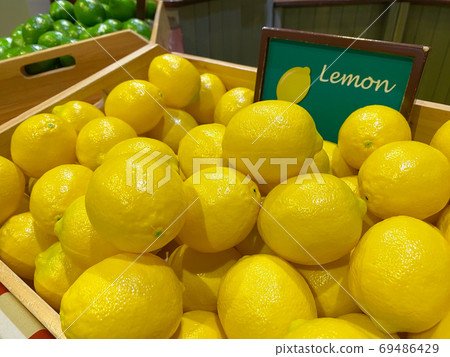 Artificial yellow lemons. 69486429