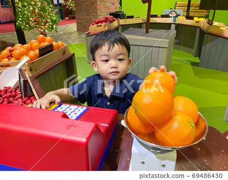 Asian happy child toddler boy. 69486430