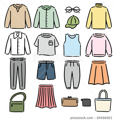 Clothes fashion illustration set Clothes fashion illustration set 69486901