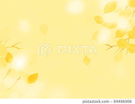 Background material watercolor texture dry leaves autumn Background material watercolor texture dry leaves autumn 69486906