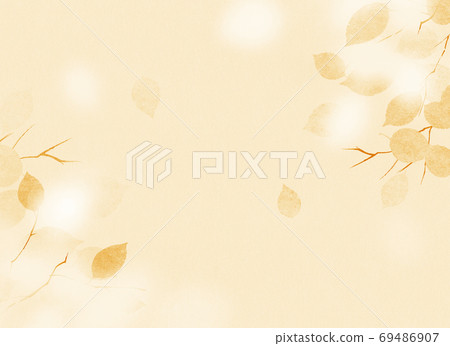 背景材料水彩紋理幹樹葉秋天 背景材料水彩紋理幹樹葉秋天 69486907