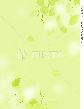 背景材料,水彩紋理,幼葉,綠色 背景材料,水彩紋理,幼葉,綠色 69486916
