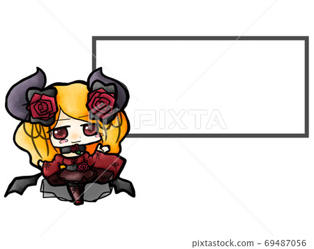 Harajuku Cute Red X Black Gothic Lolita Stock Illustration