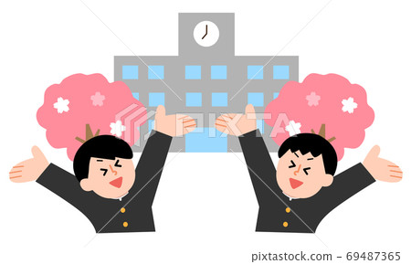 Two successful school boys (simple color) Two successful school boys (simple color) 69487365
