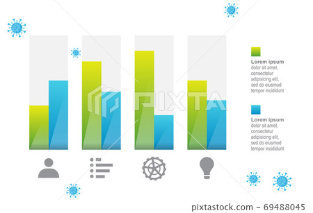 Graph Chart Up Down Business Declining in Pandemic Economic Recession Illustration 69488045