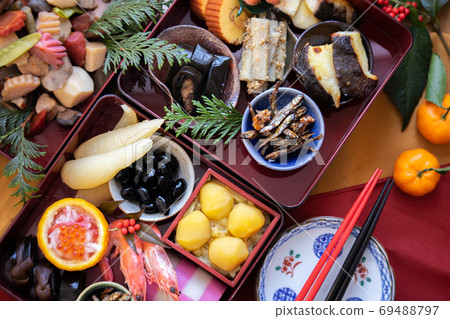 新年菜餚（頂視圖） 69488797