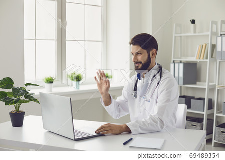 Medical and medicine. Online doctor consultation. Medical and medicine. Online doctor consultation. 69489354